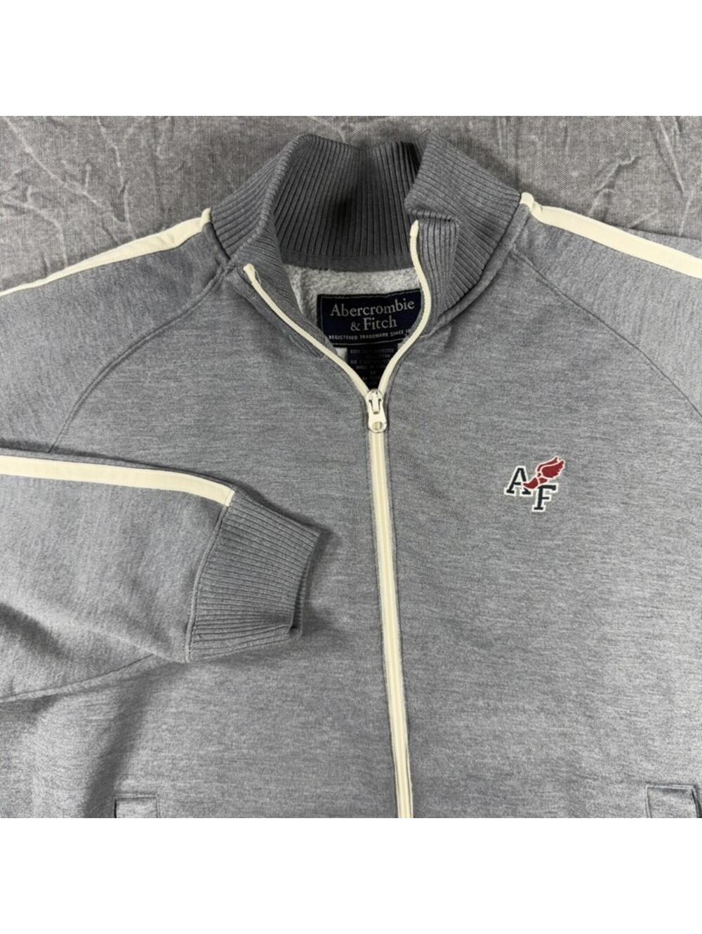 Abercrombie Jacket Men's M Gray Vintage Track Y2K